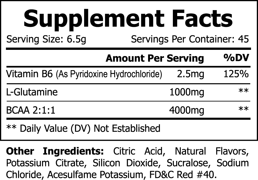 Warriors Elixir BCAA Fruit Punch Supplement Facts