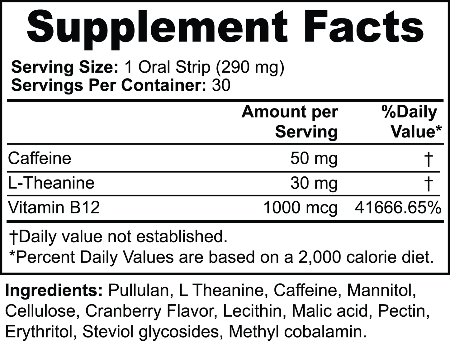 Energy Strips Nutritional Facts